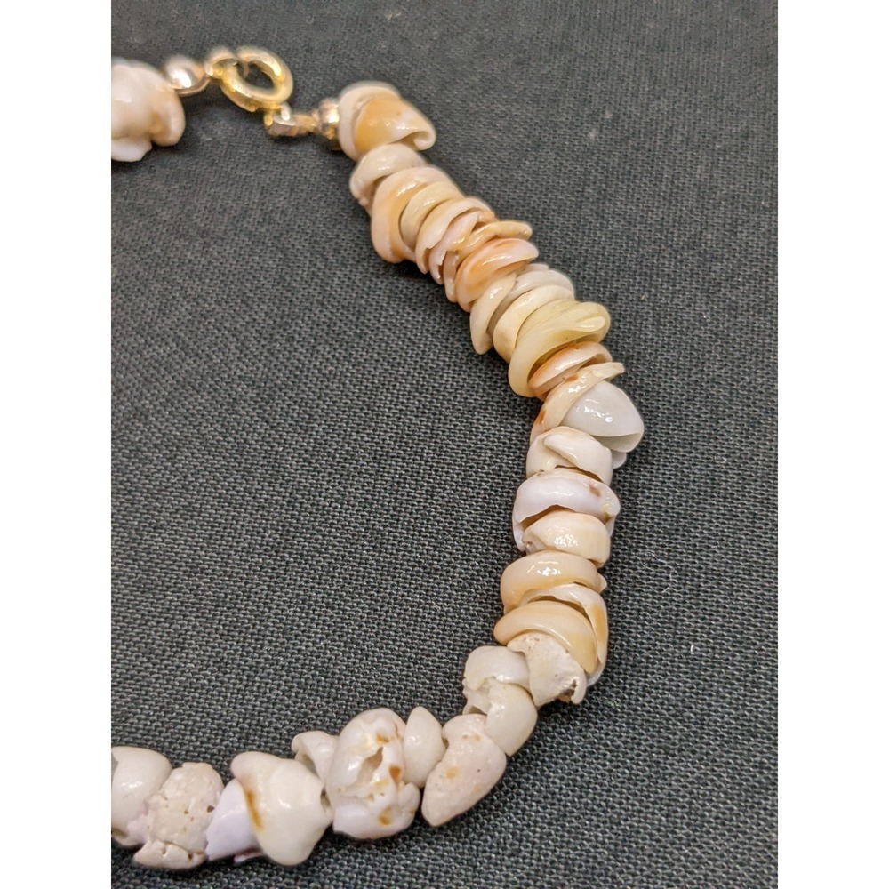 Vintage Puka Shell Bracelet Natural Shell Beach Surfer Ocean Vacation ~8.5" - Picture 2 of 6